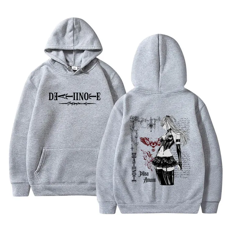 Hot Anime Death Note Misa Merch Hoodie Men Women Casual Oversized Pullover Hoodies Men's 90s Vintage Manga Hooded Sweatshirt