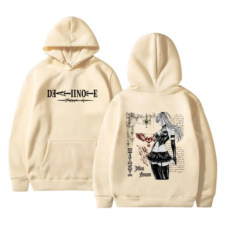 Hot Anime Death Note Misa Merch Hoodie Men Women Casual Oversized Pullover Hoodies Men's 90s Vintage Manga Hooded Sweatshirt