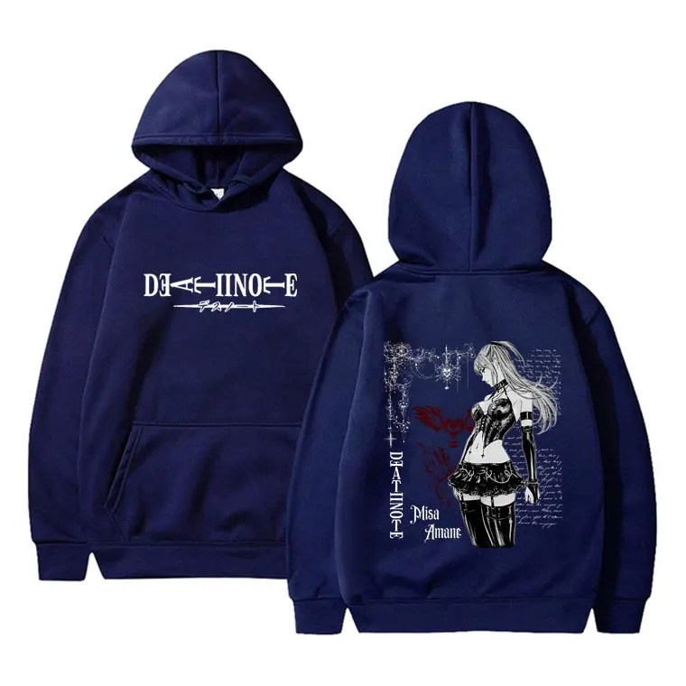 Hot Anime Death Note Misa Merch Hoodie Men Women Casual Oversized Pullover Hoodies Men's 90s Vintage Manga Hooded Sweatshirt