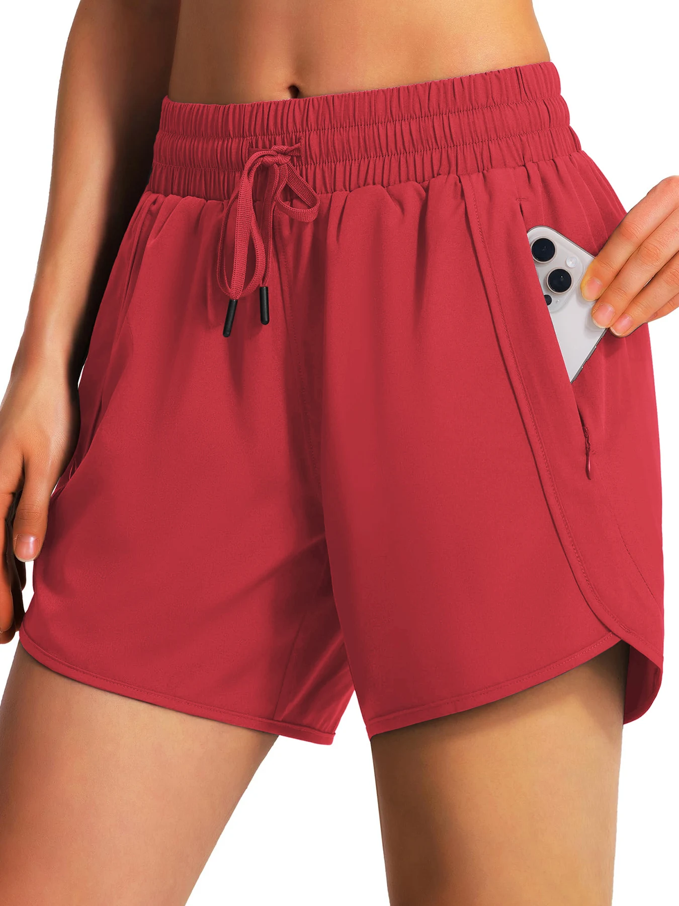 New Women's Casual Sportswear Sports Running Shorts Quick-Drying Lightweight Fitness Shorts with Zipper Sports Shorts