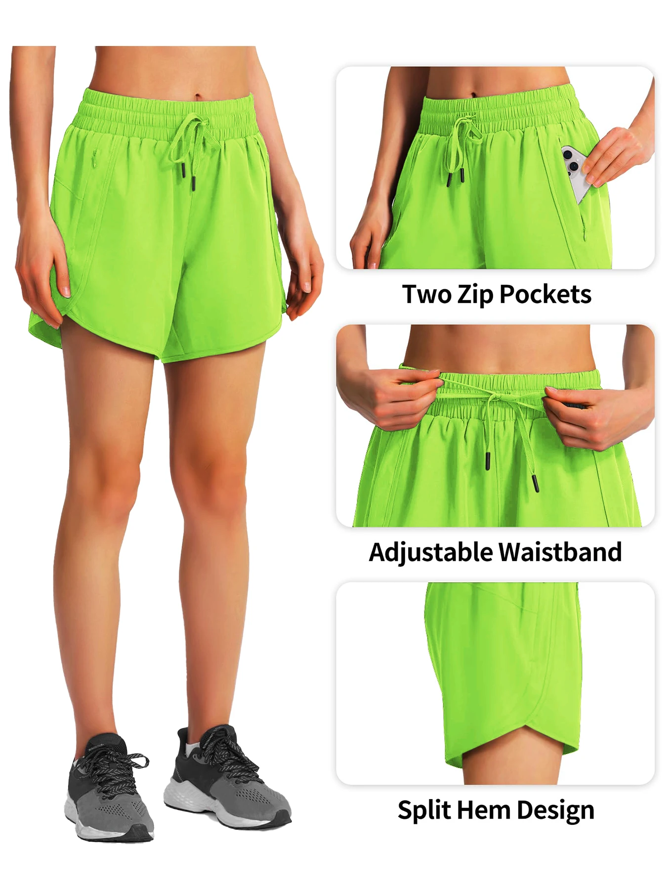 New Women's Casual Sportswear Sports Running Shorts Quick-Drying Lightweight Fitness Shorts with Zipper Sports Shorts