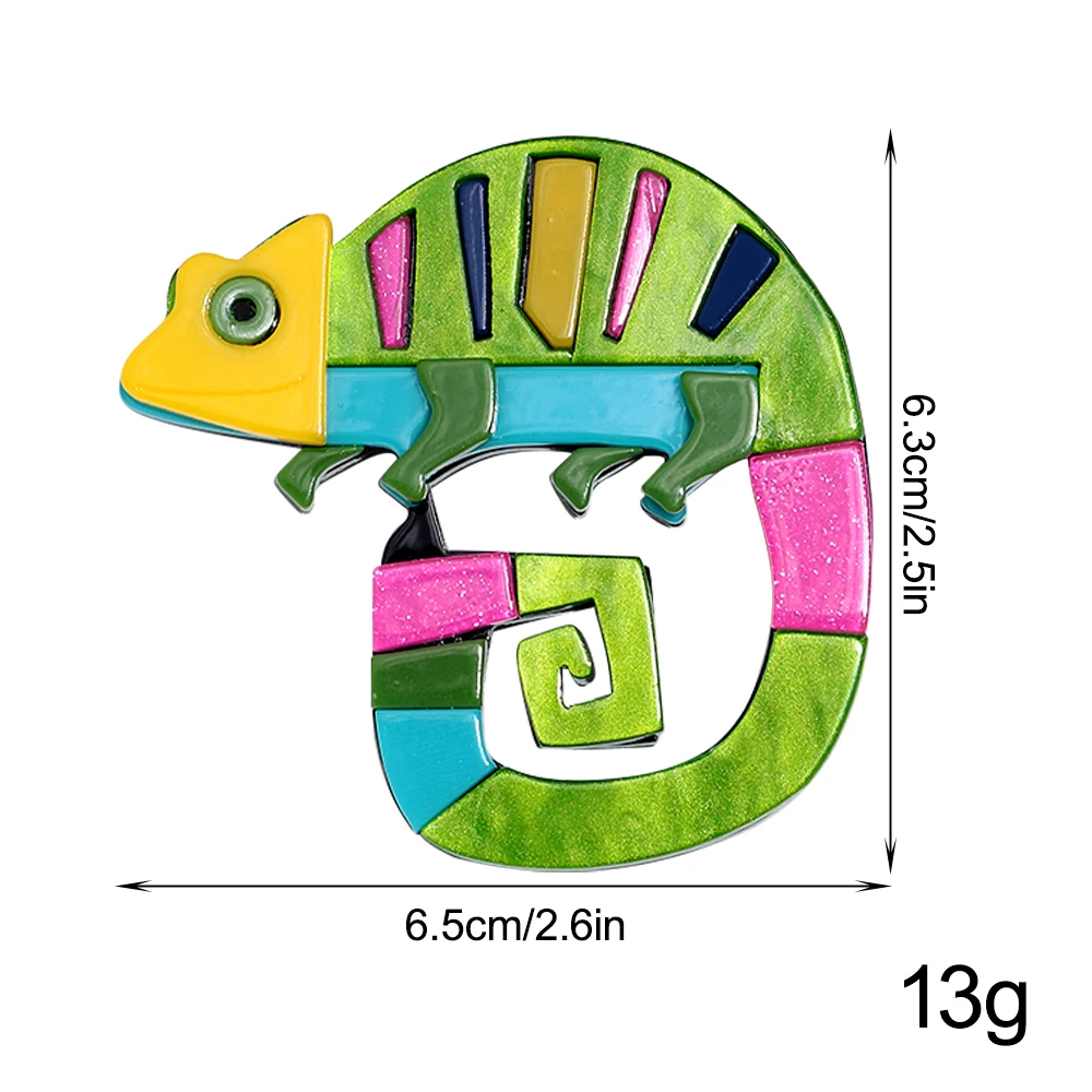 Creative Original Animal Chameleon Badge Brooches for Women Unisex Colorful Lizard Brooch Pins Clothing Bag Accessory
