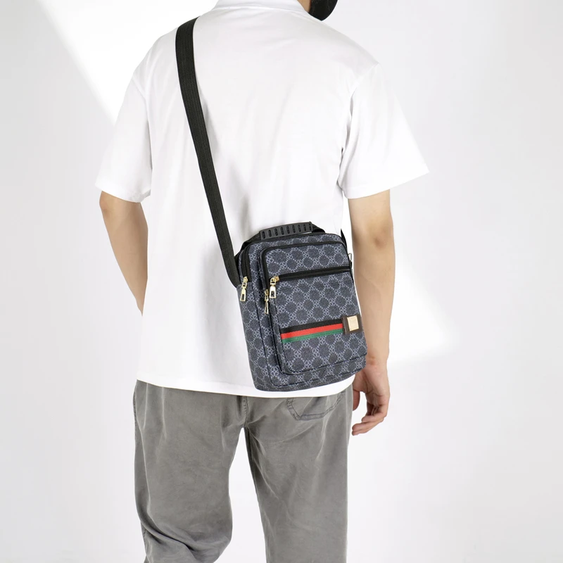 2026 New Fashion Men's Crossbody Bag Casual Multi-Layer Versatile Business Shoulder Bag Handbag