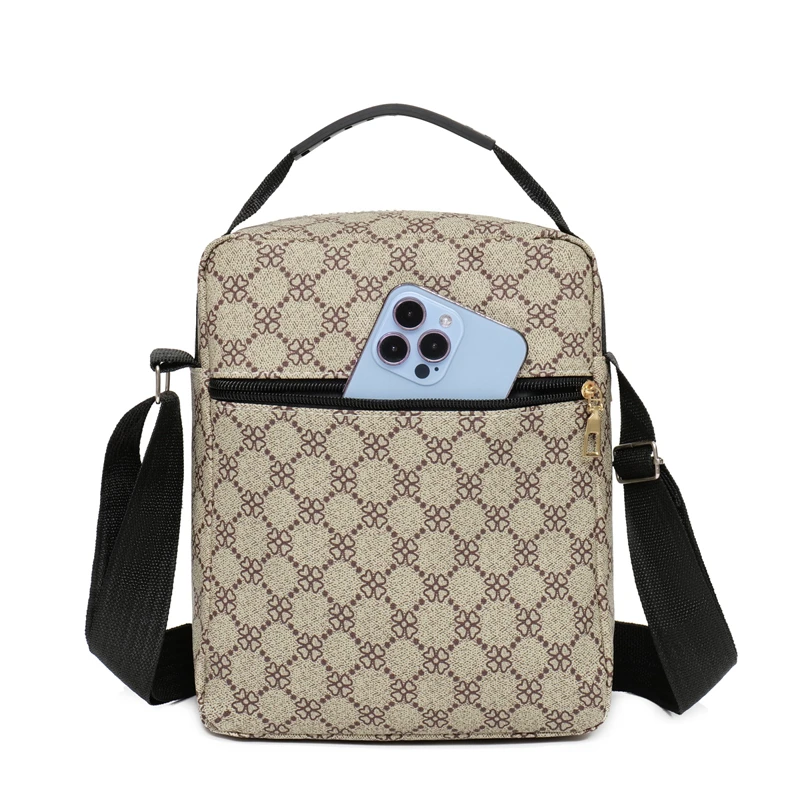 2026 New Fashion Men's Crossbody Bag Casual Multi-Layer Versatile Business Shoulder Bag Handbag
