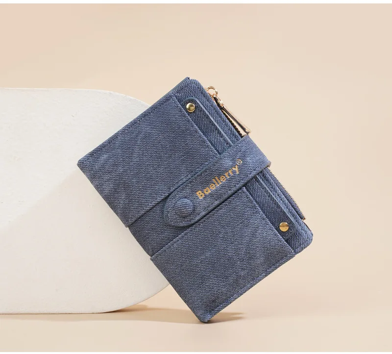 Baellerry Canvas Ladies Wallet Large Capacity Card Holder Photo Bank Storage Bag for Credit Cards Driver's License