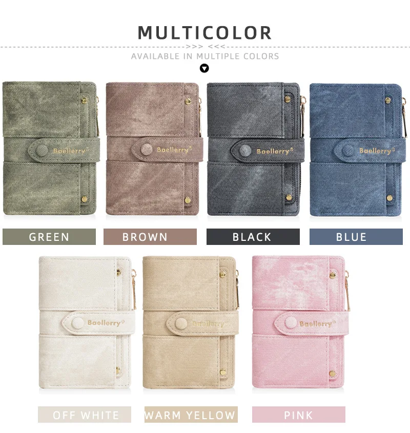 Baellerry Canvas Ladies Wallet Large Capacity Card Holder Photo Bank Storage Bag for Credit Cards Driver's License