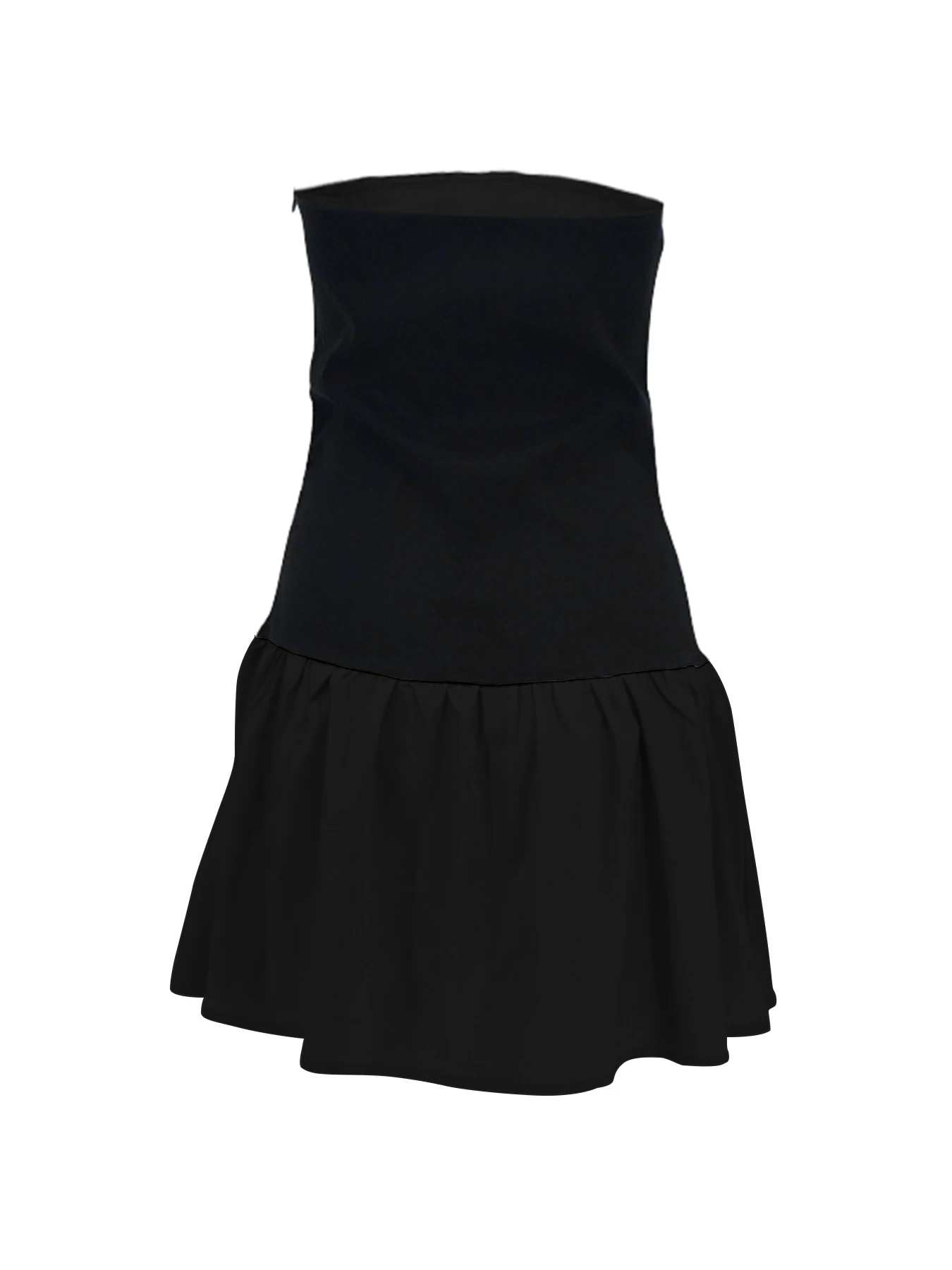 Summer New Women A-Line Dresses Strapless Slim Fit Off Shoulder Fashion Black Sexy Patchwork Casual Party Lady Dresses Clothing