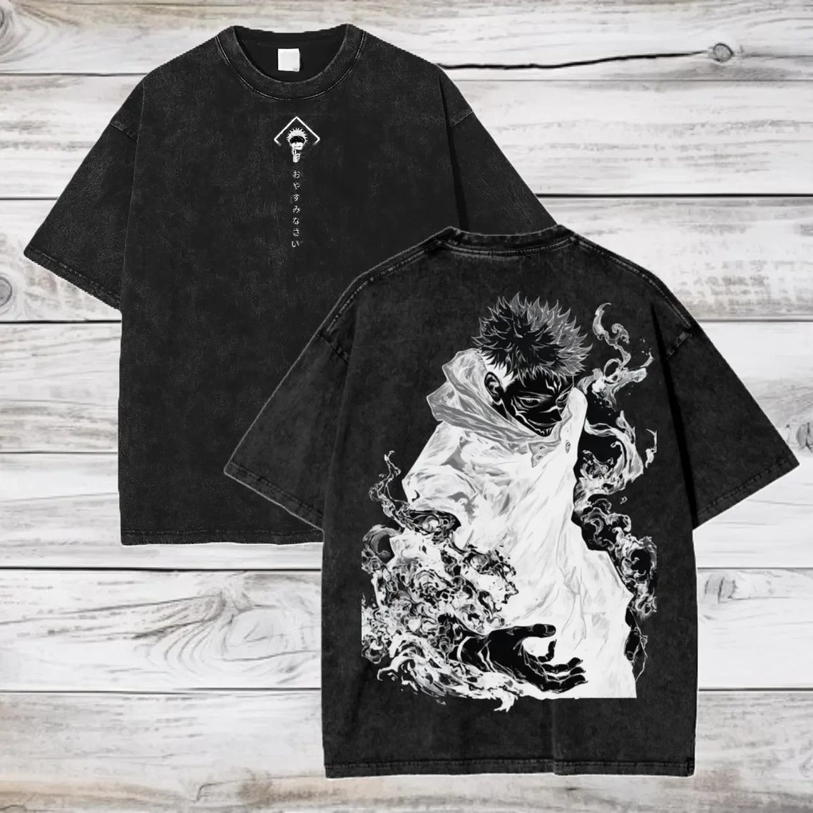 2026 Gojo Satoru Jujutsu Kaisen Anime Printed T-shirt Men's and Women's Washed T-shirt High Quality Vintage Cotton T-shirt Tops