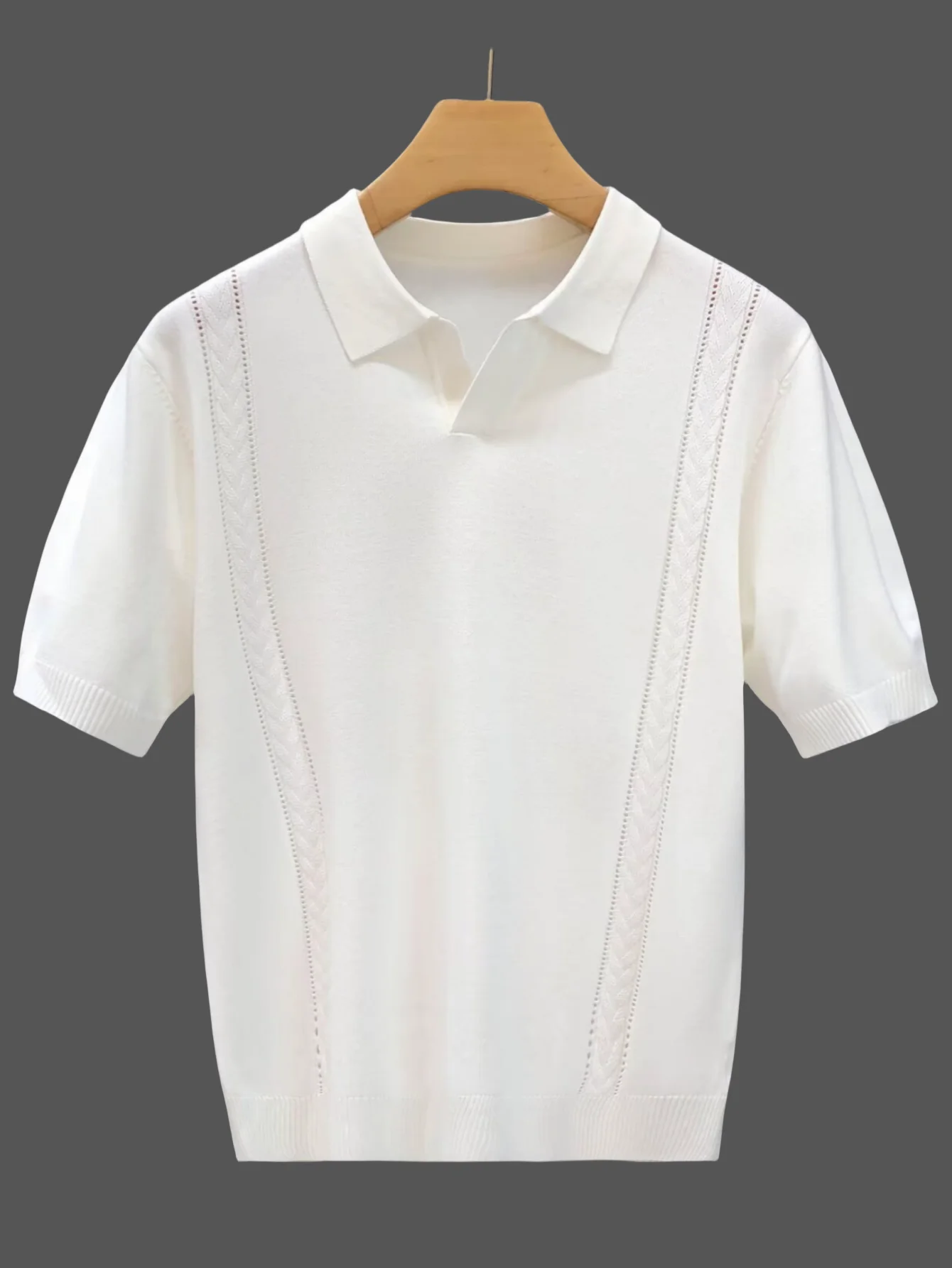 LVLAEA Wholesale Men Summer T-shirt Thin Knitted Ice Silk Short Sleeve 2025 New Youth Luxury Style Lapel Short-sleeved POLO Shir