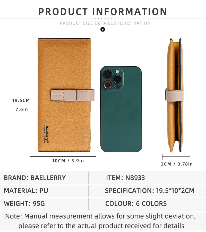 Baellerry Women's Fashion Short Wallet Premium PU Leather with Cell Phone Pocket And Zipper Card Holders