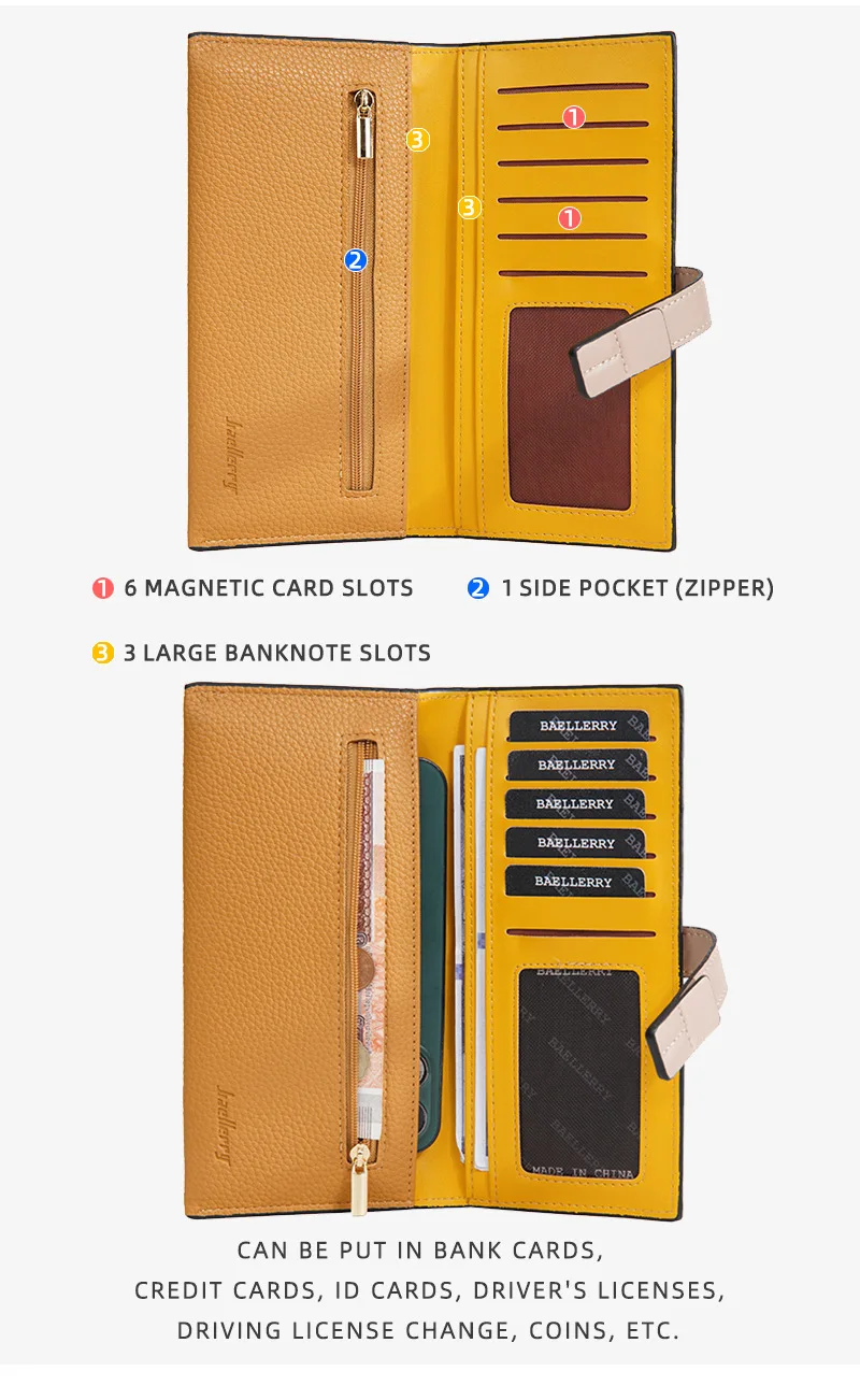 Baellerry Women's Fashion Short Wallet Premium PU Leather with Cell Phone Pocket And Zipper Card Holders