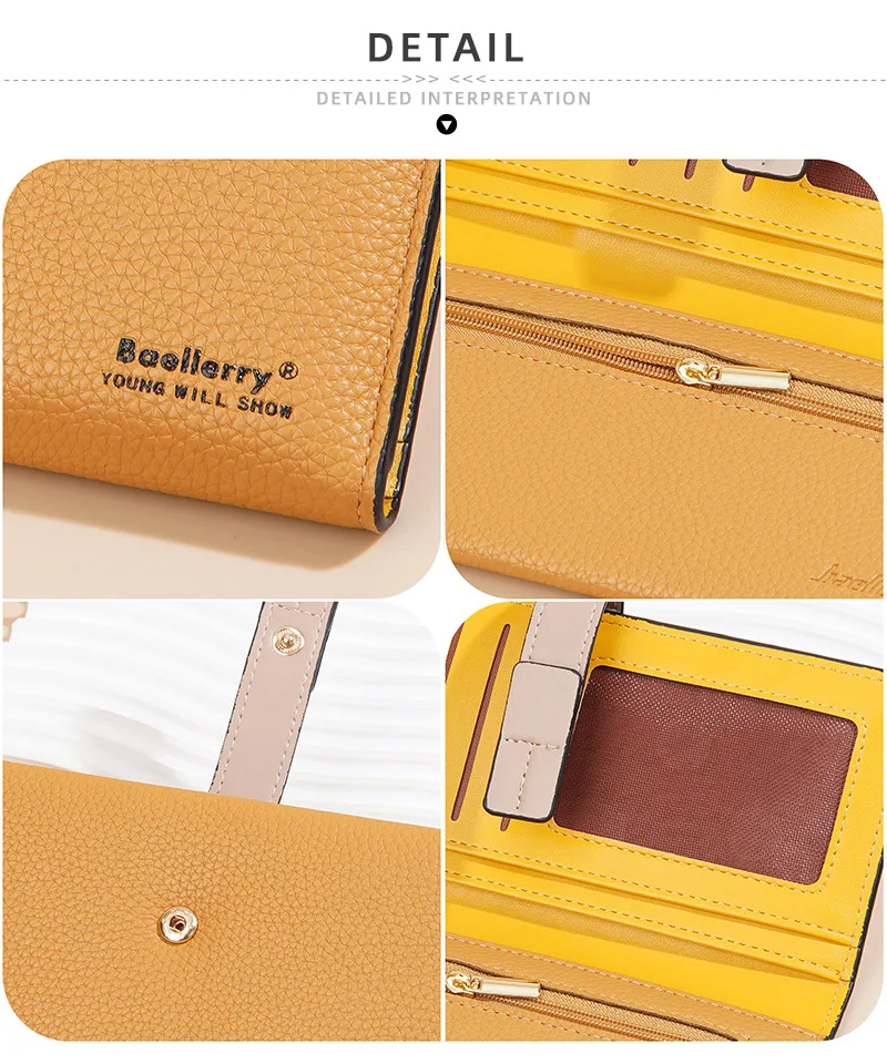 Baellerry Women's Fashion Short Wallet Premium PU Leather with Cell Phone Pocket And Zipper Card Holders
