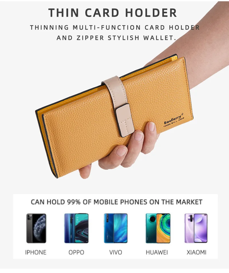 Baellerry Women's Fashion Short Wallet Premium PU Leather with Cell Phone Pocket And Zipper Card Holders