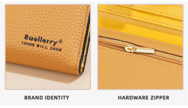 Baellerry Women's Fashion Short Wallet Premium PU Leather with Cell Phone Pocket And Zipper Card Holders