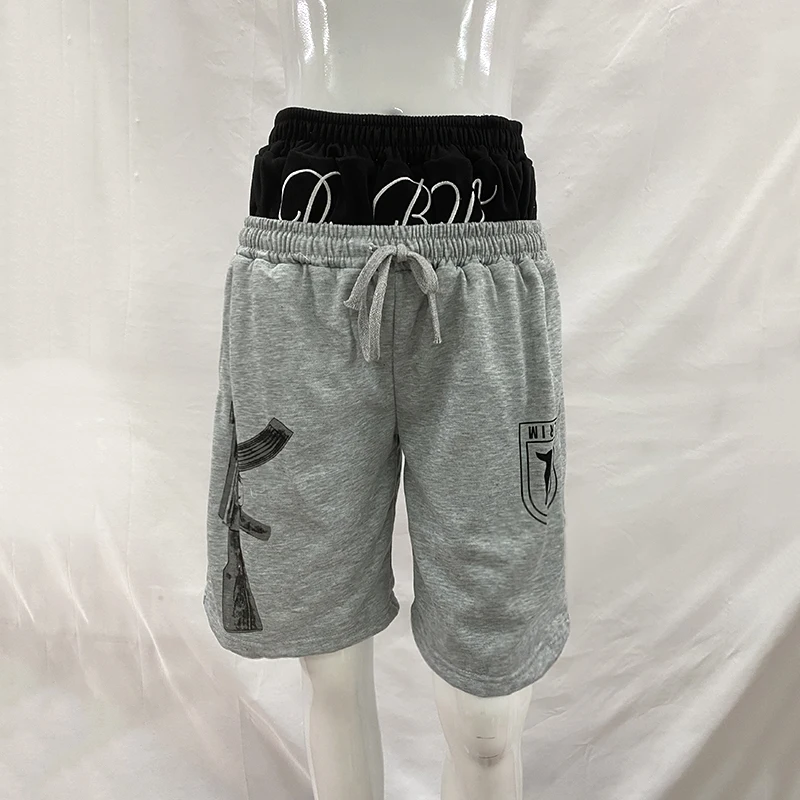 Summer Fashion Trend AK Printed Shorts Fake Two-Piece Double Waistband Casual Versatile Loose Five-Quarter Pants