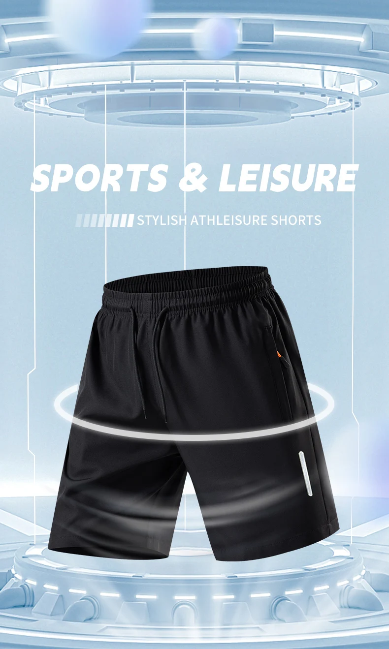 New Men's Plus Size Casual Sports Shorts Summer Quick Dry Breathable Drawstring 5-Inch Athletic Shorts for Running Gym Workout