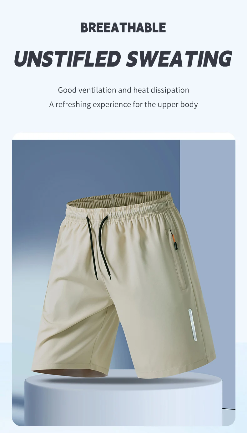 New Men's Plus Size Casual Sports Shorts Summer Quick Dry Breathable Drawstring 5-Inch Athletic Shorts for Running Gym Workout
