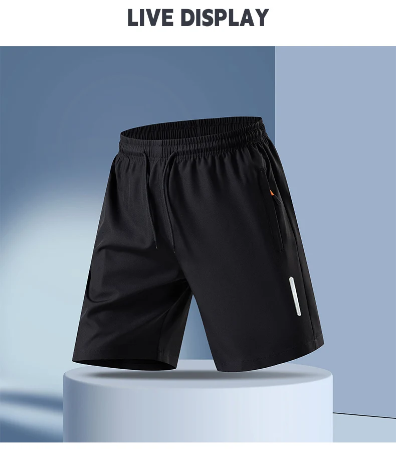 New Men's Plus Size Casual Sports Shorts Summer Quick Dry Breathable Drawstring 5-Inch Athletic Shorts for Running Gym Workout