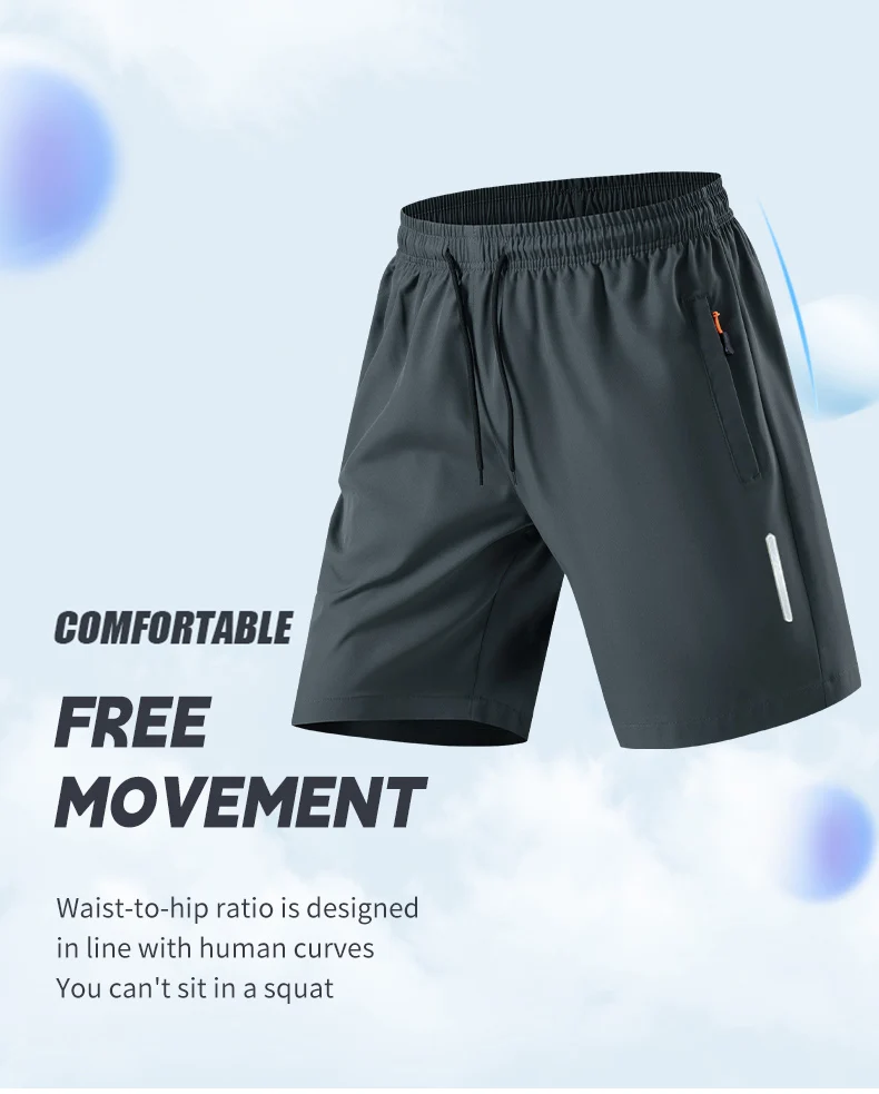 New Men's Plus Size Casual Sports Shorts Summer Quick Dry Breathable Drawstring 5-Inch Athletic Shorts for Running Gym Workout