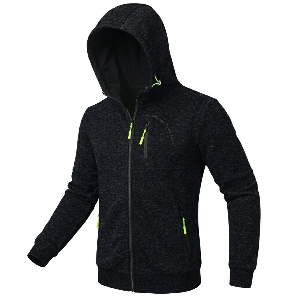 New Zipper Casual Hoodies for Men Outdoor Zip Up Sweatshirts Luxury Work Hoodie Men Fitness Sport Gym Man Fashion Jacket Coats