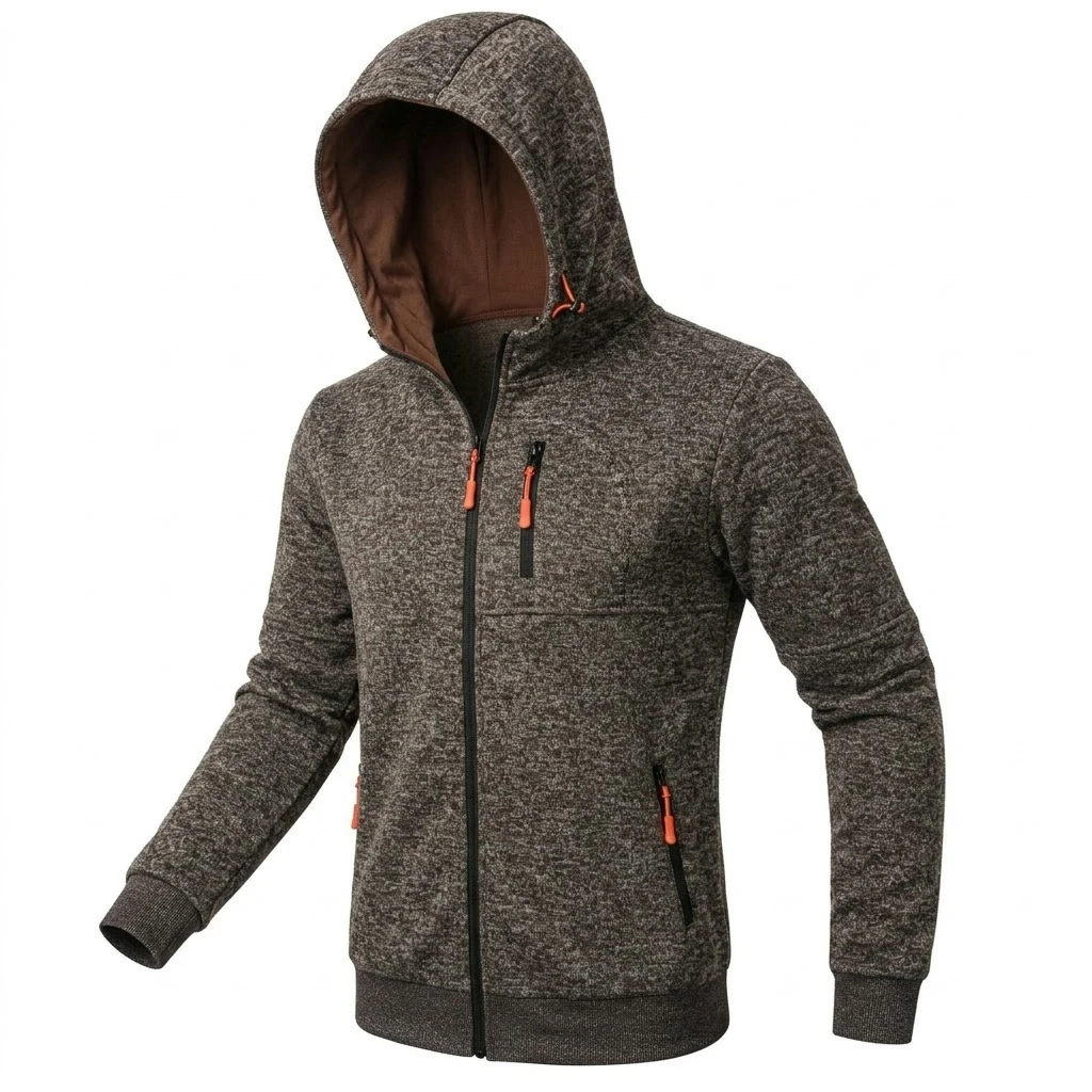 New Zipper Casual Hoodies for Men Outdoor Zip Up Sweatshirts Luxury Work Hoodie Men Fitness Sport Gym Man Fashion Jacket Coats