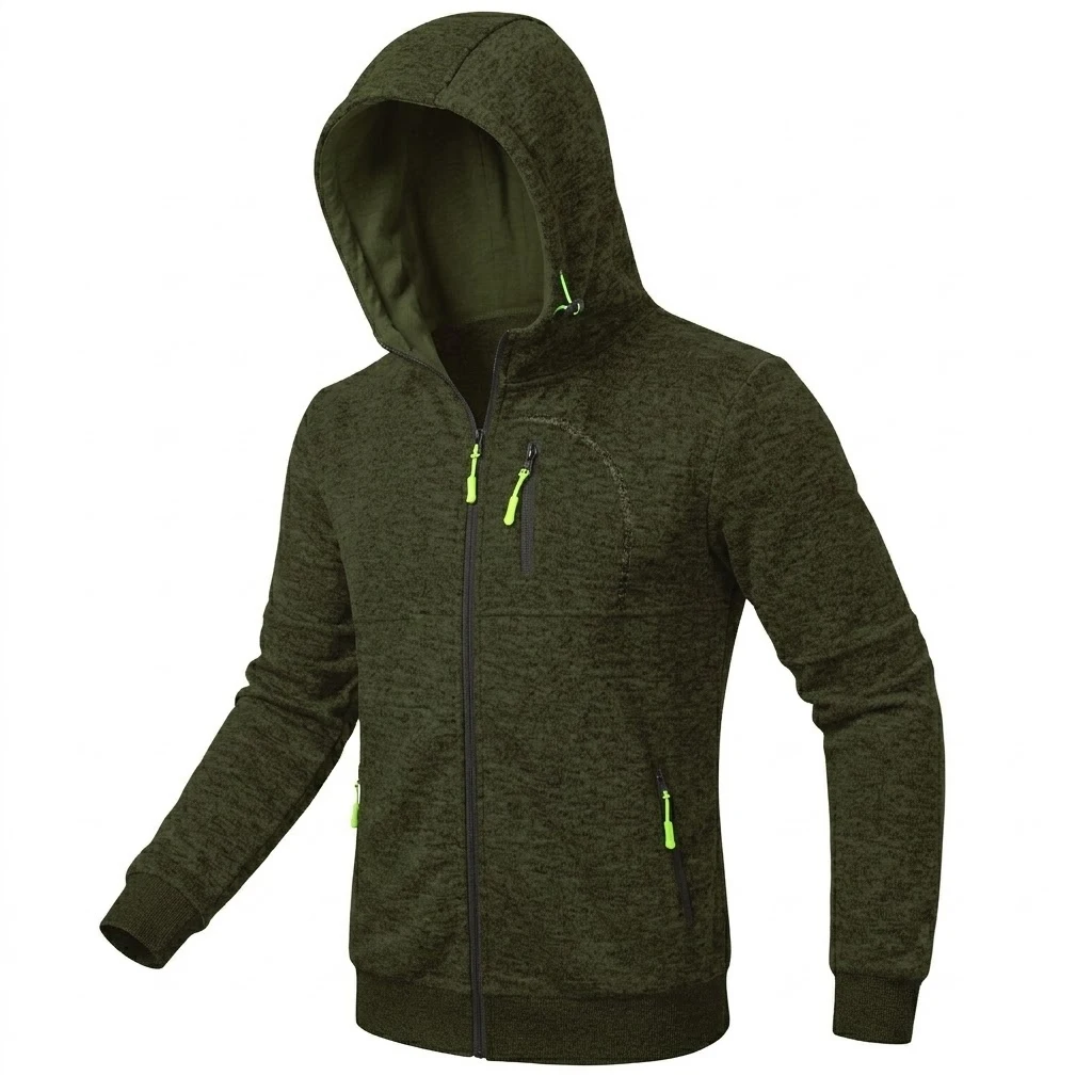 New Zipper Casual Hoodies for Men Outdoor Zip Up Sweatshirts Luxury Work Hoodie Men Fitness Sport Gym Man Fashion Jacket Coats