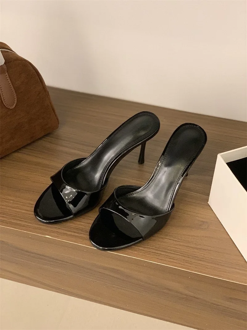 Designer Summer Fashion Open Toe Women Slipper Slip On Elegant Thin Heel Dress Pumps Ladies Stripper Banquet Sandals Zapatillas