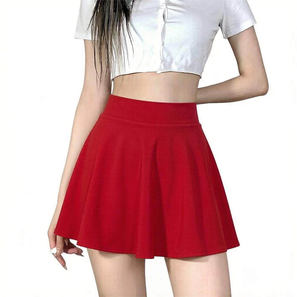 Summer Women's Skirts Fashion Sexy Mini Elastic Pleated Sun Skirts For School Girl Uniform Korean Black High Waist Tennis Skirts