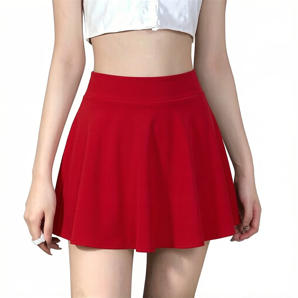 Summer Women's Skirts Fashion Sexy Mini Elastic Pleated Sun Skirts For School Girl Uniform Korean Black High Waist Tennis Skirts
