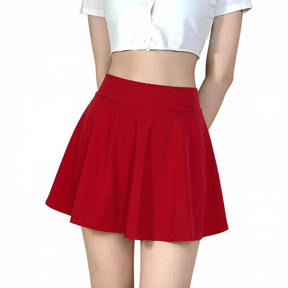 Summer Women's Skirts Fashion Sexy Mini Elastic Pleated Sun Skirts For School Girl Uniform Korean Black High Waist Tennis Skirts