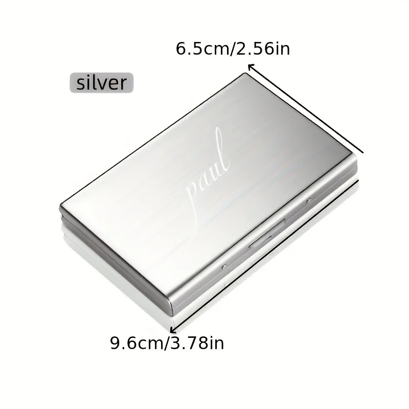 Customized Name/Logo Card Holder Wallet Minimalist Slim Metal RFID Blocking Card Protector Pop Up Credit Card Wallets for Men