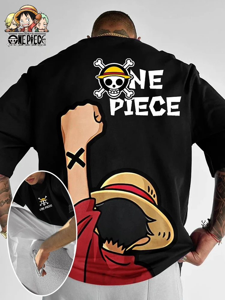 2026 New One Piece Luffy Zoro Graphic Print T-shirt Short Sleeve T-shirt Men's and Women's T-shirt Men's Top Summer