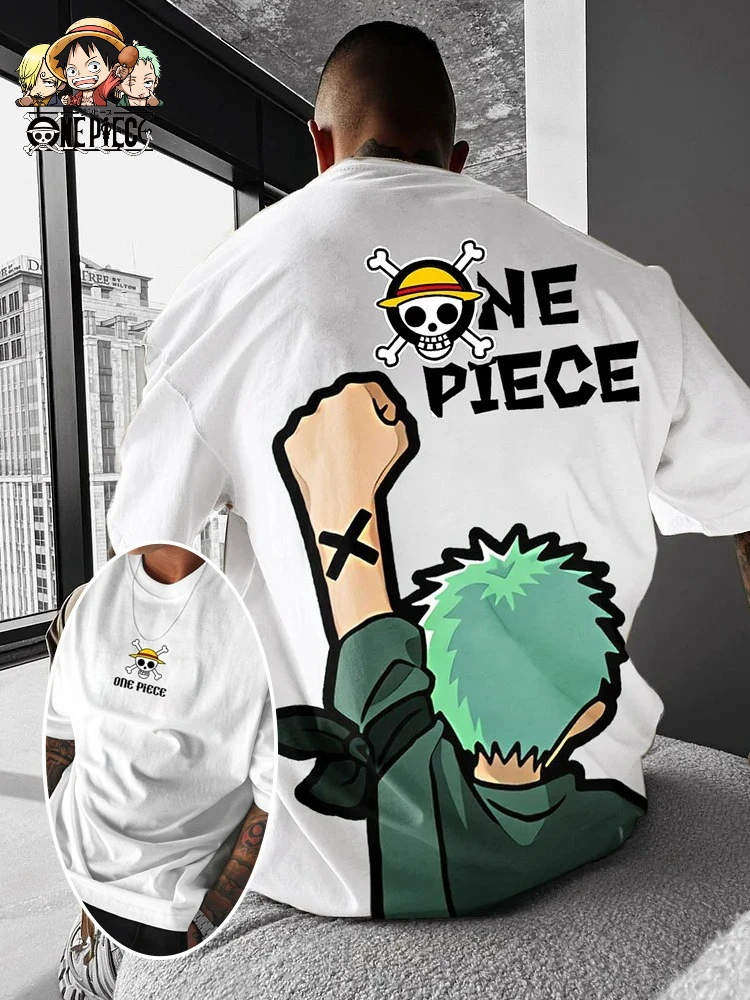 2026 New One Piece Luffy Zoro Graphic Print T-shirt Short Sleeve T-shirt Men's and Women's T-shirt Men's Top Summer