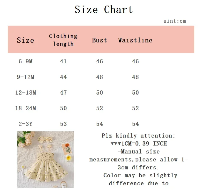 2PCS Dress Clothes Set Baby Girl Little Bee Printed Camisole Dress+Headband Summer Fashion Cute Wear for Infant Girl 0-3 Years