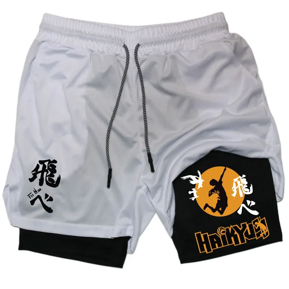 Anime Volleyball Shorts Quick-Drying Fitness High-Performance Shorts Men Sports Exercise Training Bodybuilding Gym Shorts M-3XL