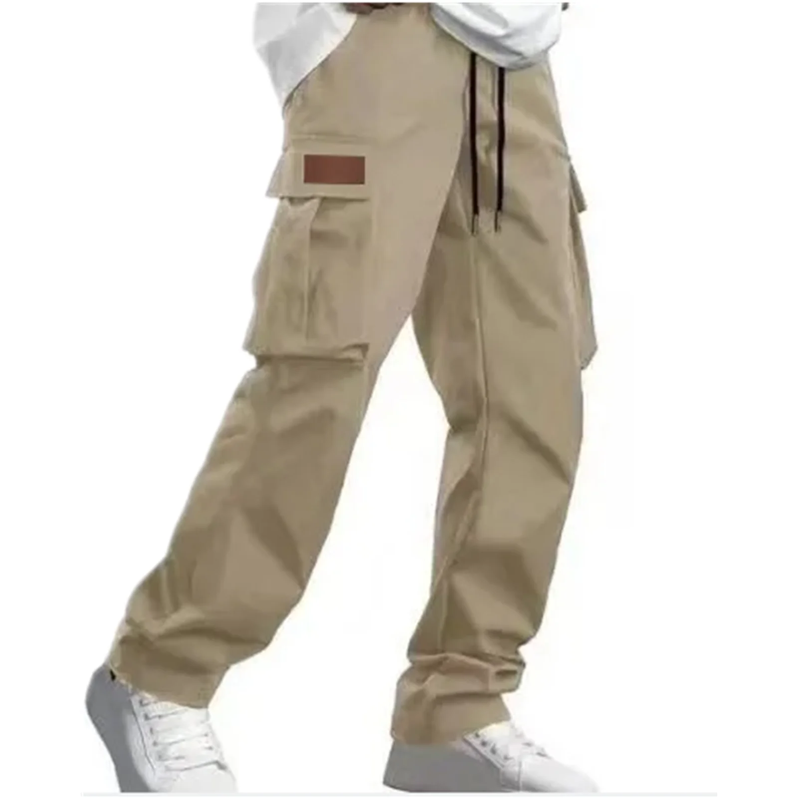 2026 Amazon Summer New Men's Work Pants European and American Independent Station Drawstring Multi Pocket Casual Pants
