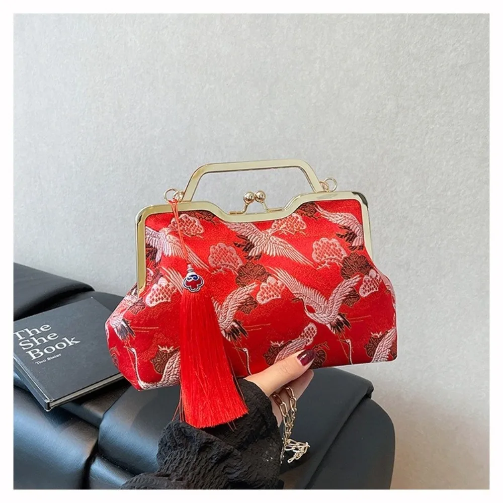 Elegant Vintage Lady Handbag Luxury Chinese Style Crossbody Bag Embroidery Tassels Design Shoulder Bag for Women