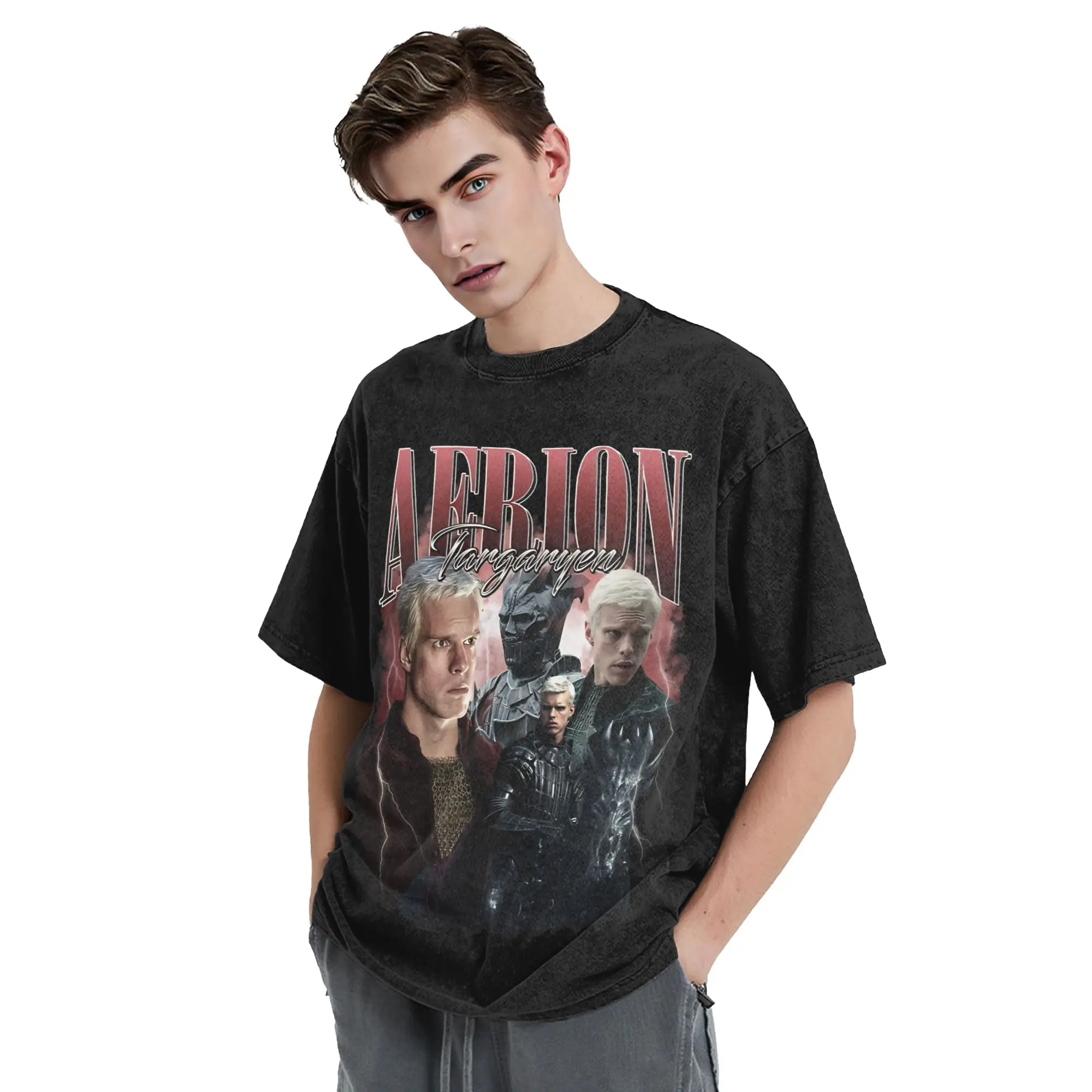 Aerion Targaryen  T-Shirt for Men Valarr Targarye Novelty Pure Cotton Tee Shirt Round Neck Short Sleeve T Shirt Graphic Clothing