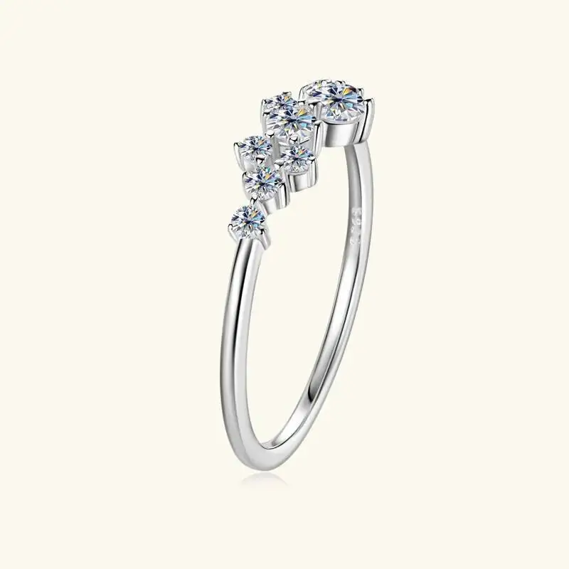 925 Sterling Silver Ring Moissanite Sterling Silver Wedding Engagement Finger Rings Fashion Band For Women Fine Jewelry