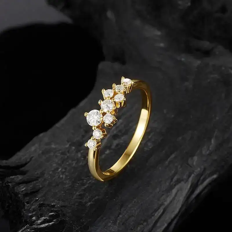 925 Sterling Silver Ring Moissanite Sterling Silver Wedding Engagement Finger Rings Fashion Band For Women Fine Jewelry