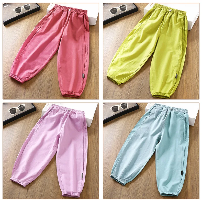 Summer Thin Girls Sports Pants Breathable Trousers