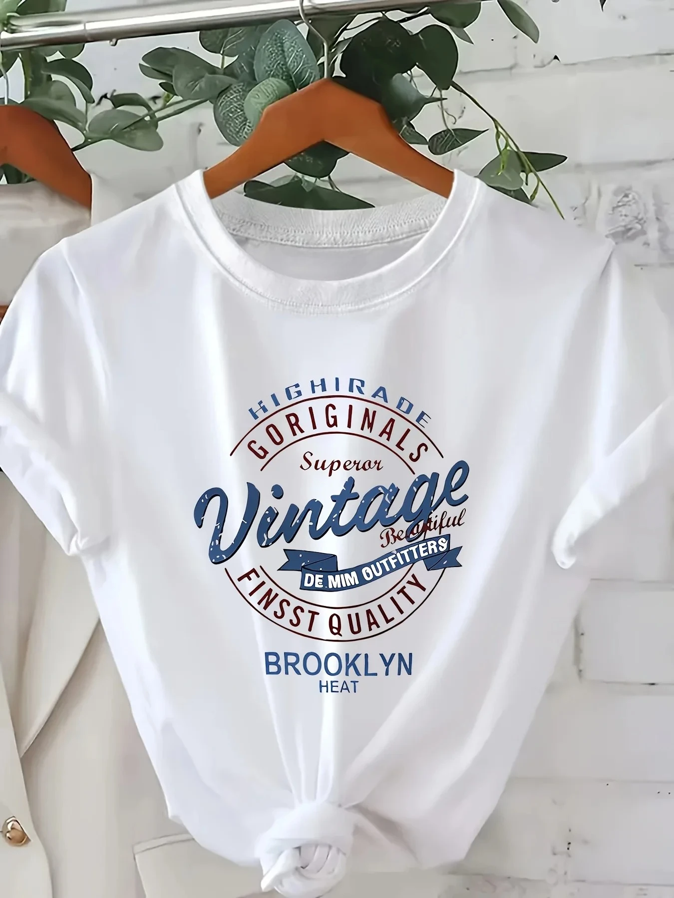Casual Crew Neck Short Sleeve Women'S Classic White T-Shirt with Vintage Summer Short Sleeved Harajuku Streetwear Tops Tees