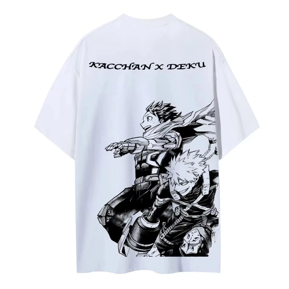 2026 New Hot My Hero Academia Kacchan X Deku Summer Men's pure Cotton T Shirt Unisex Anime Casual Short Sleeve Tops for Fans