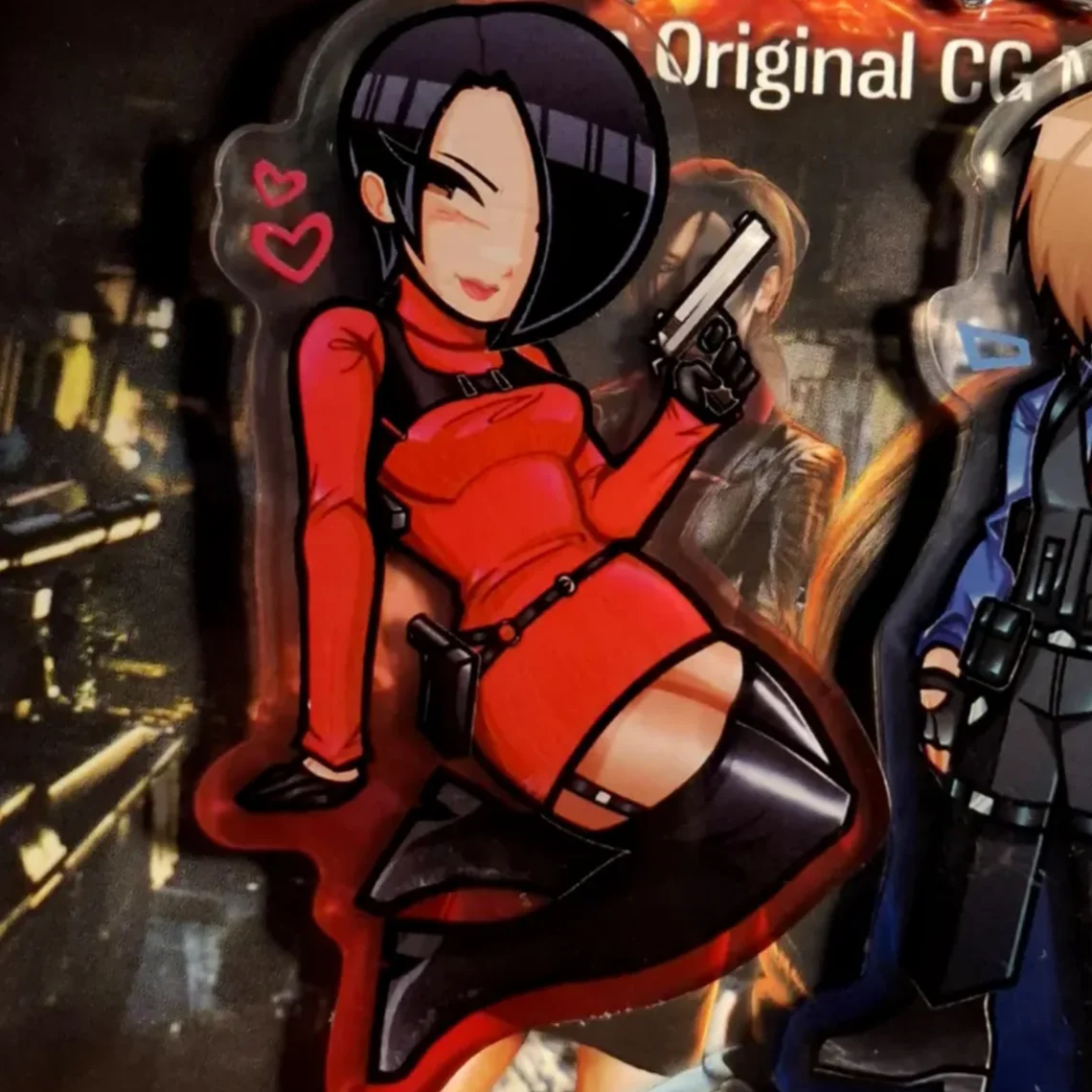 Resident Evil Keychains Leon & Ada Collectible Anime Game Character Keyring for Fans