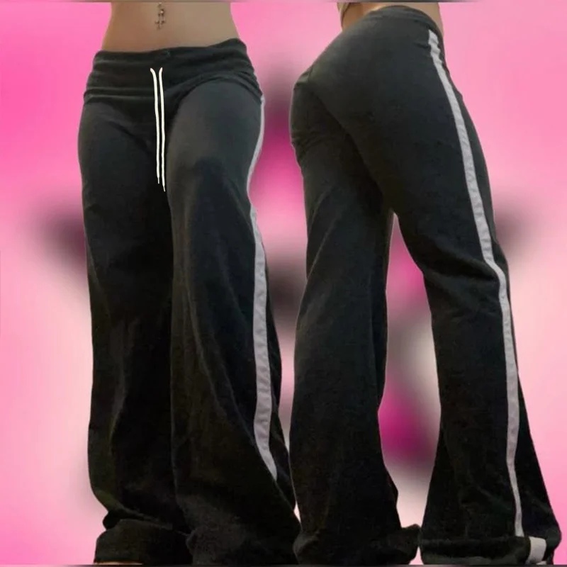 26 American retro letter print casual trousers versatile hot girl style high street Harajuku style women's kids casual trousers