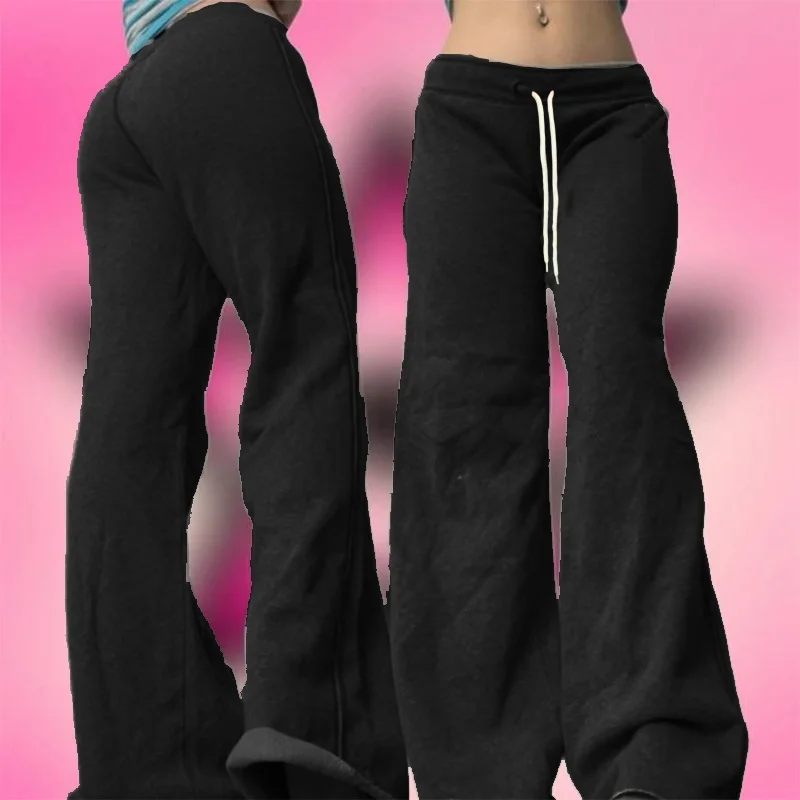 26 American retro letter print casual trousers versatile hot girl style high street Harajuku style women's kids casual trousers