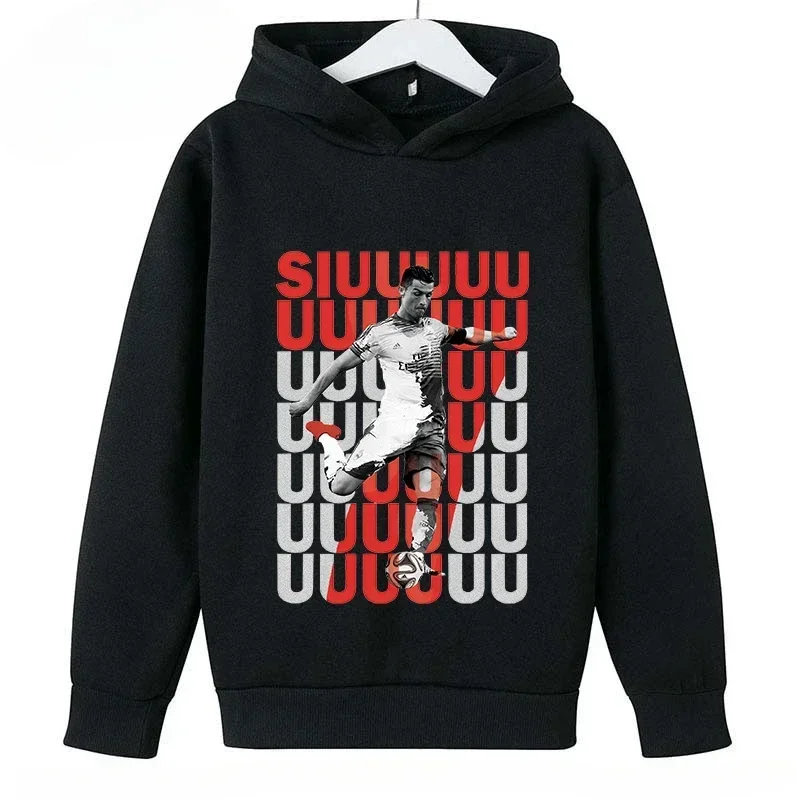 Spring Autumn Casual Children's Hoodie Sports Sweatshirt for Boys and Girls Ronaldo Printed 2-14 Years Fashion Kids Pullover Top