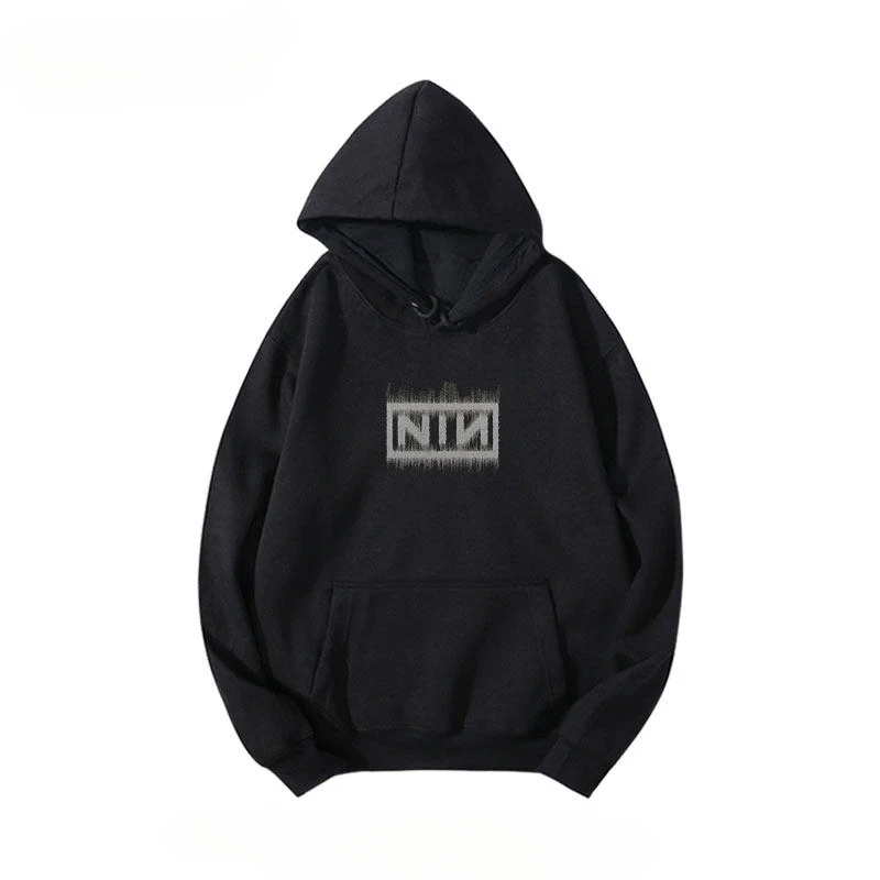 NIN Nine-Inch Nail Industrial Band's European and American Metal Rock Vintage Hoodie and Men's Hoodie Trend