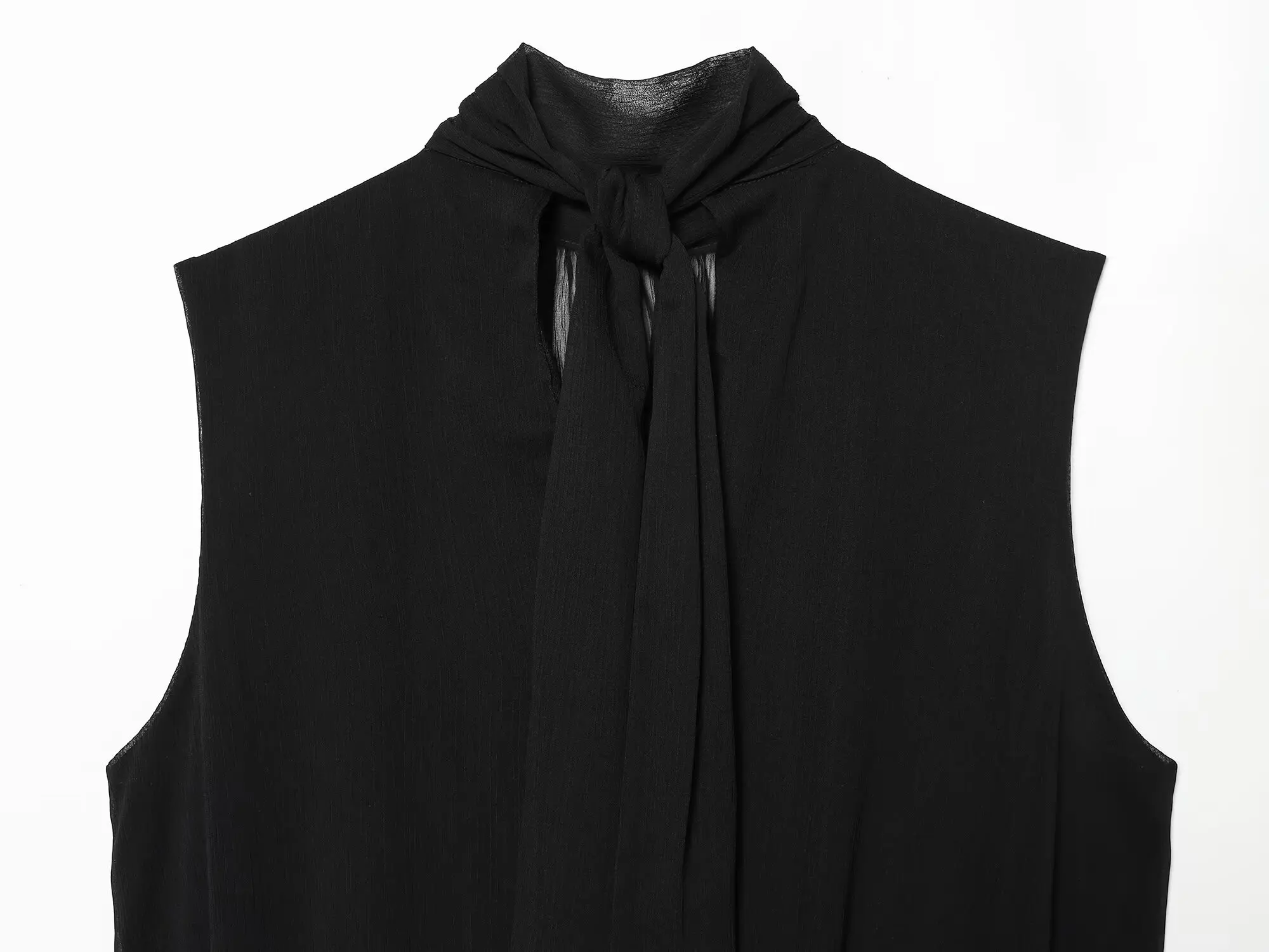 Women Black Draped Balloon Vest Tops Summer Female Turtleneck Sleeveless Tank Top Lady Chic Hight Street Crossover Puffed Tops