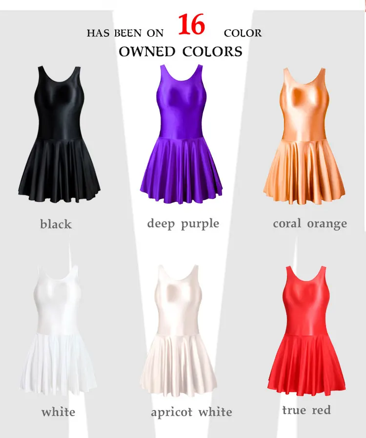 Women Dress Glossy Stretchy Sleeveless Pink Tank Dresses Solid Athletic Tennis Dress Black Swimwear Beachr Nightgown Pajamas